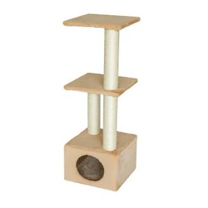 Leeby Colette DoubPost torre arranhadora com cama nido bege para gatos