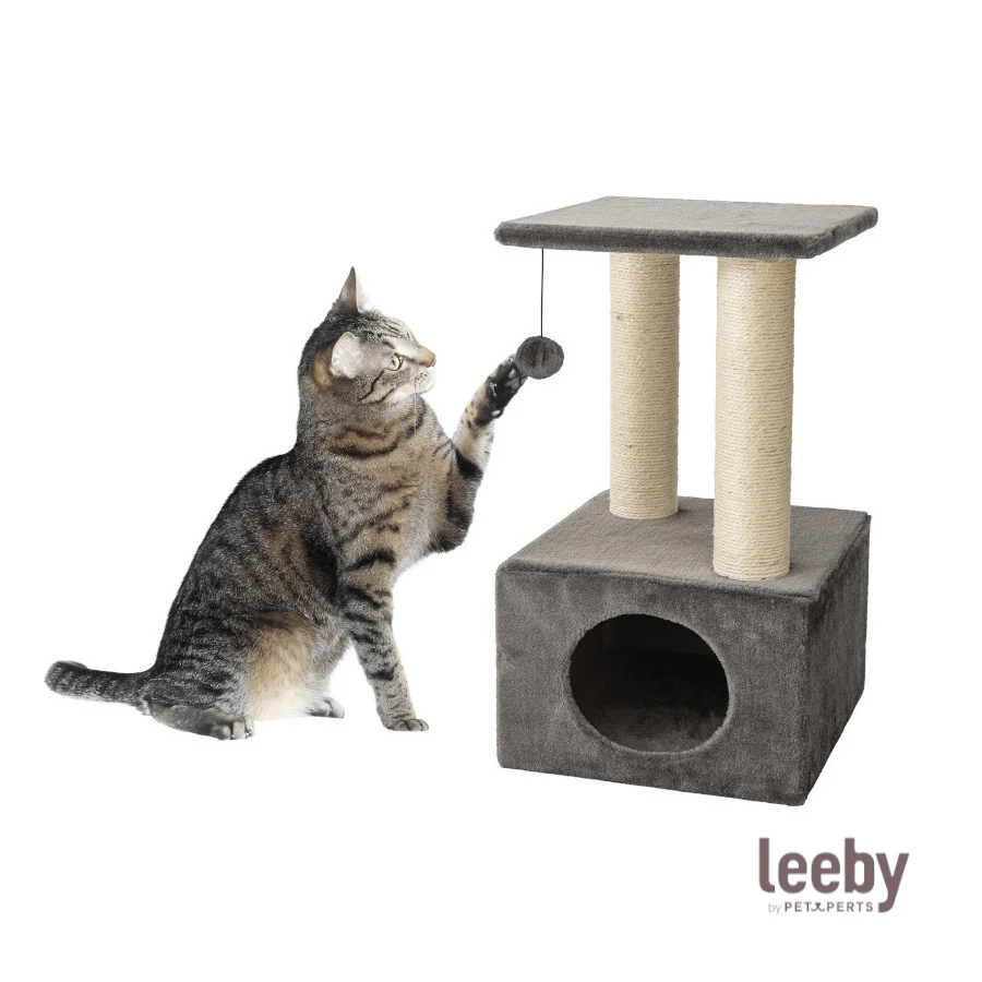 Leeby Colette Scratch arranhador com cama nido e brinquedo cinzento para gatos - Image 2