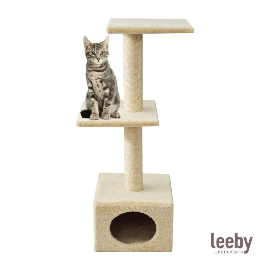 Leeby Colette torre arranhadora com cama nido bege para gatos - Image 2