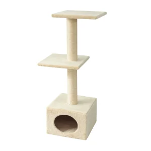 Leeby Colette torre arranhadora com cama nido bege para gatos
