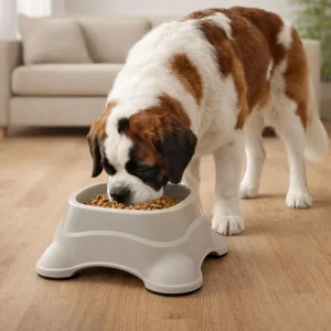 Leeby Comedouro de Plástico Taupe para cães