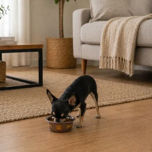 Leeby Comedouro em Aço Inoxidável Estampado com Pegadas para cães