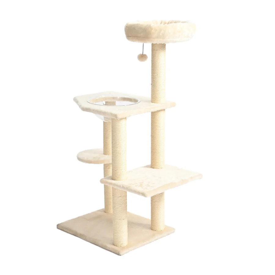 Leeby Luna árvore arranhadora com cama e brinquedo para gatos