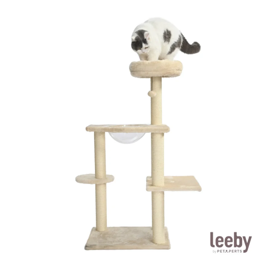 Leeby Luna árvore arranhadora com cama e brinquedo para gatos - Image 2