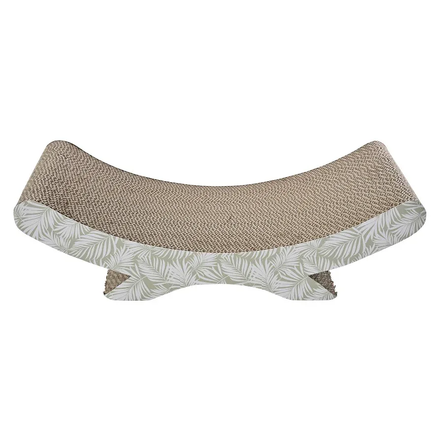 Leeby Remy Rocker arranhador de cartão horizontal com padrão de folhas para gatos