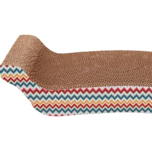 Leeby Remy Rocker arranhador horizontal de cartão com padrão colorido para gatos
