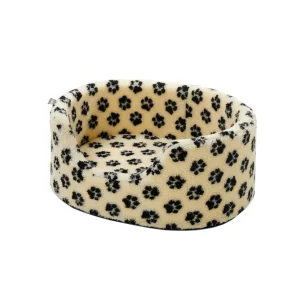 Leeby Sofá Bed Paw Print Bege para cães