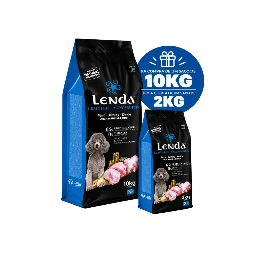 Lenda Grain Free Monoproteico Pavo 10kg + 2kg Oferta – Ração para Cães
