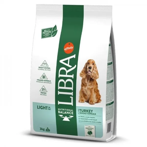 Libra Light – Ração seca para cão adulto com excesso de peso – Peru e cereais integrais