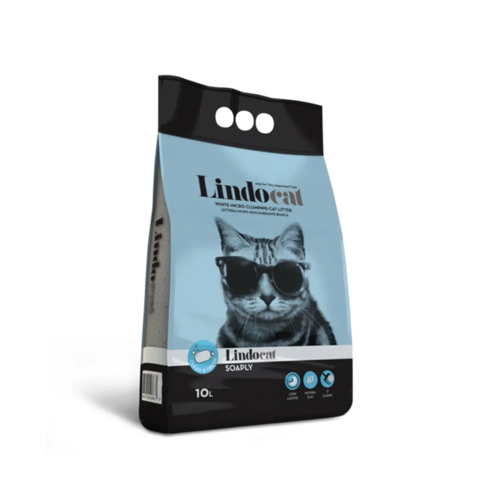 Lindocat Soaply – Areia aglomerante com aroma a limpo para gatos
