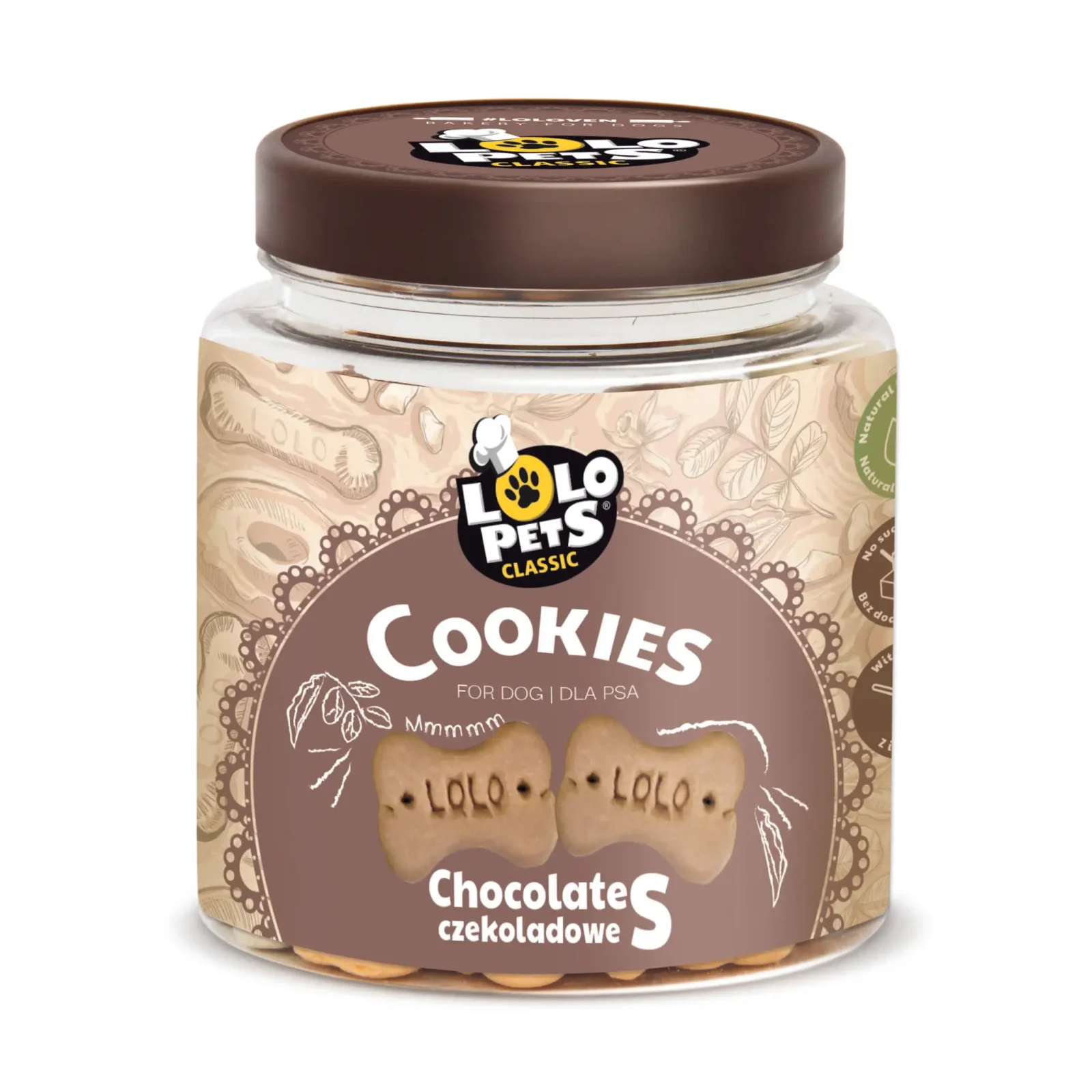 LOLOPETS Biscuits, bones para cão sabor chocolate 210G Tamanho S