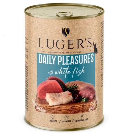 Luger’s Daily Pleasures – Alimento húmido para gato adulto – Peixe branco – Quantidade: 400 g