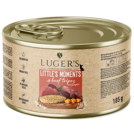Luger’s Little’s Moments – Alimento húmido para cão adulto mini – Tripa de vaca e abóbora – Quantidade: 185 g