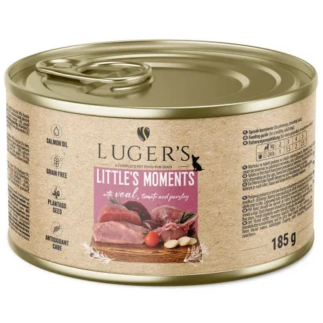 Luger’s Little’s Moments – Alimento húmido para cão adulto mini – Vitela, tomate e salsa – Quantidade: 185 g
