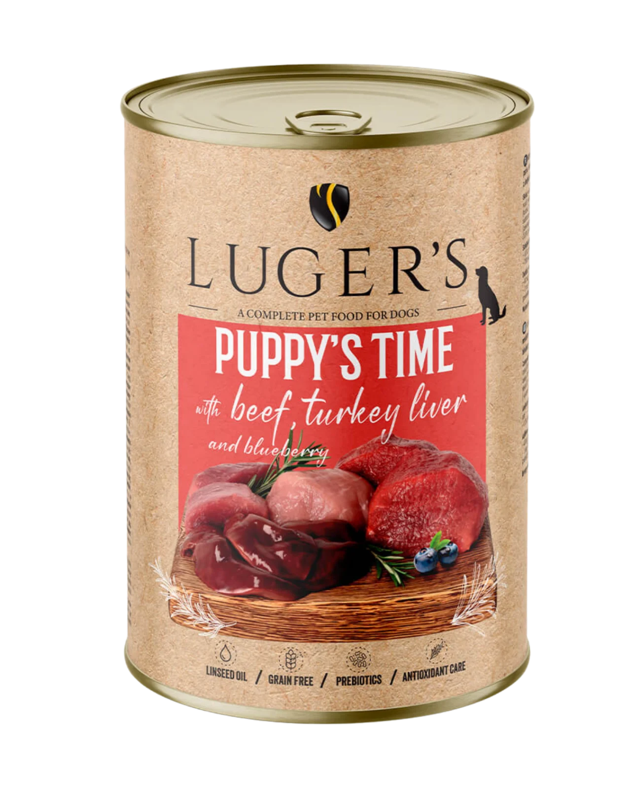 Luger’s Puppy’s Time – Alimento húmido para cachorro – Vaca, fígado de peru e mirtilos
