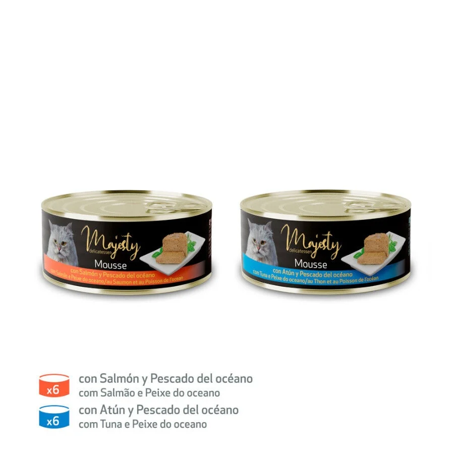 Majesty Adult Mousse de Peixe lata para gatos - Pack - Image 2
