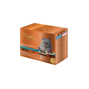 Majesty Multipack Comida húmida de peixe em saquetas para gatos