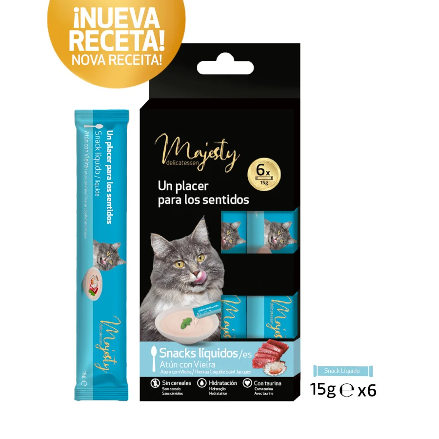 Majesty Snack Líquido de Atum com Vieira para gatos - Image 2
