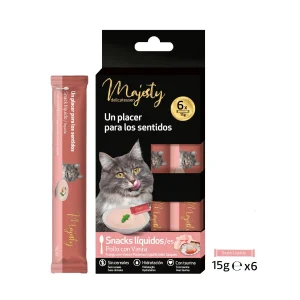 Majesty Snack líquido de frango e vieira para gatos