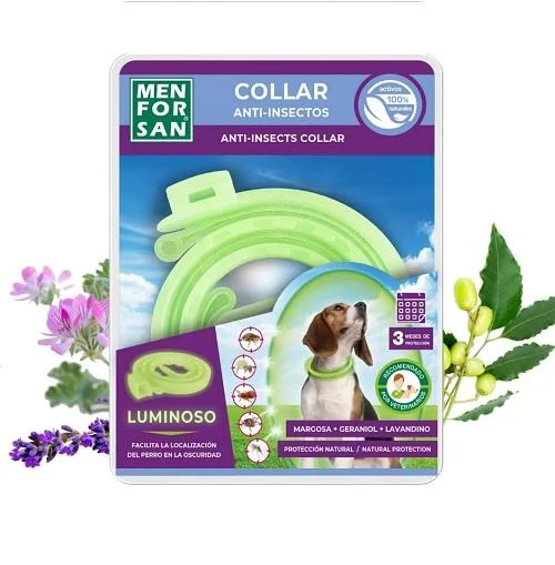 MENFORSAN COLEIRA ANTI INSETOS LUMINISCENTE P/CÃO