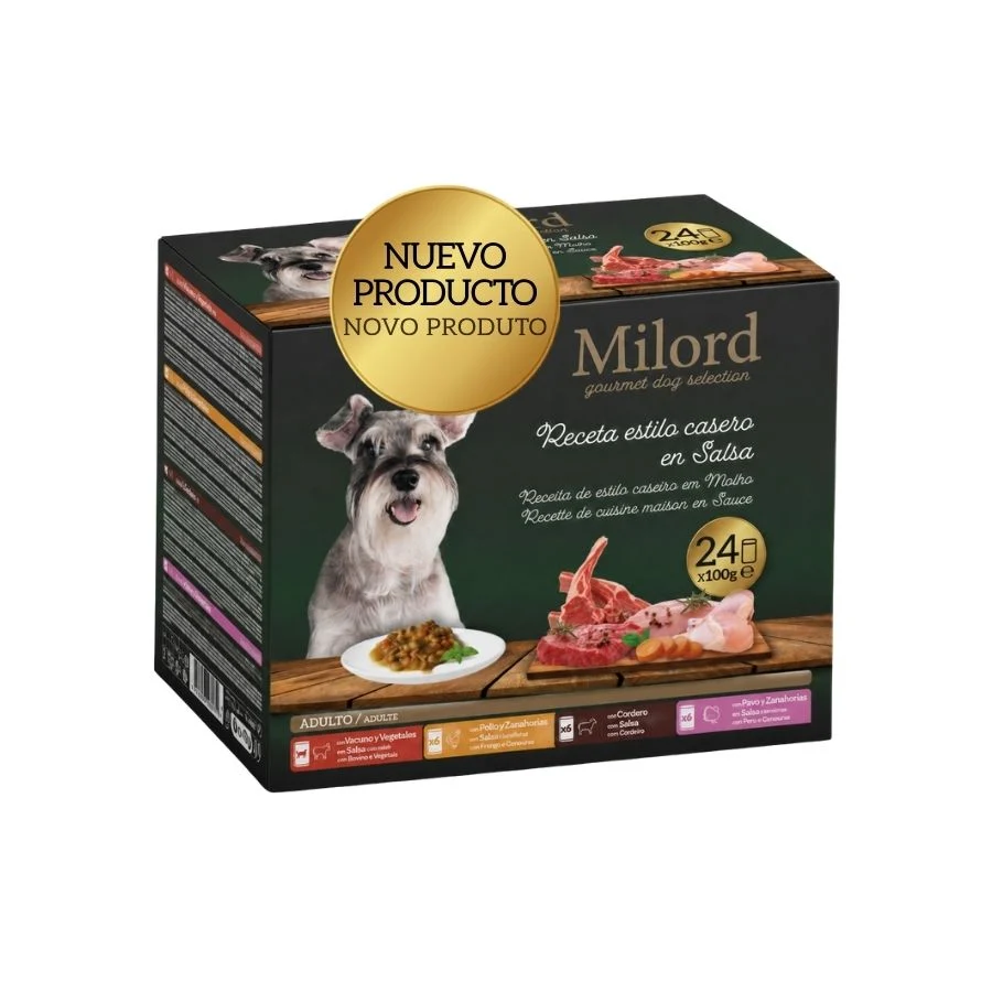Milord Adult Receita ao estilo caseiro em molho Saquetas para cães - Multipack