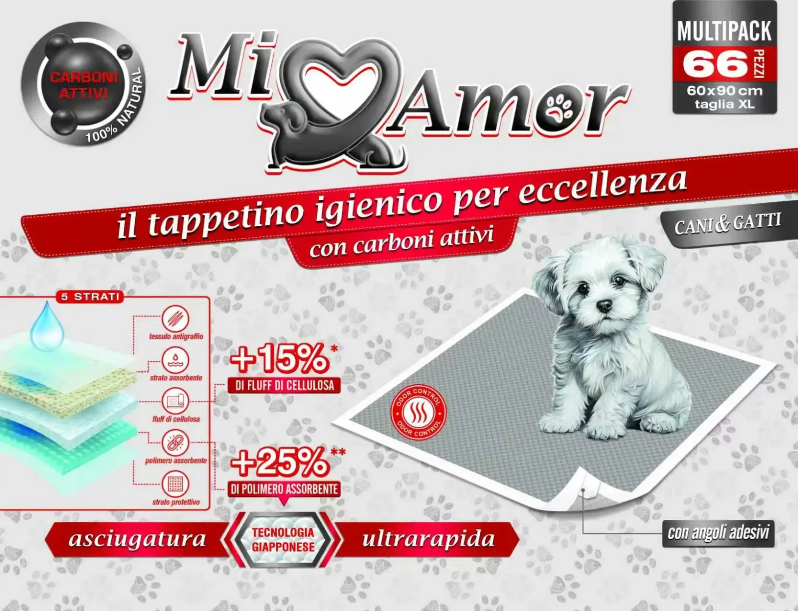 MIOAMOR PADS CARBON 60×90 66PZ