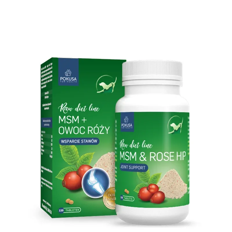 MSM com Rosa Mosqueta para C茫es e Gatos 鈥?Suporte para Articula莽玫es e Tend玫es 鈥?Vitamina C Natural 鈥?Comprimidos 鈥?MSM & RoseHip 鈥?RawDietLine
