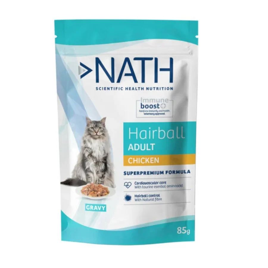 Nath Adult Hairball Frango Saqueta em Molho para gatos