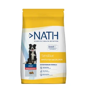 Nath Adult Medium / Maxi Sensitive Peixe Branco e Salmão ração para cães