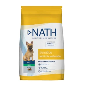 Nath Adult Mini Sensitive Peixe Branco e Salmão ração para cães