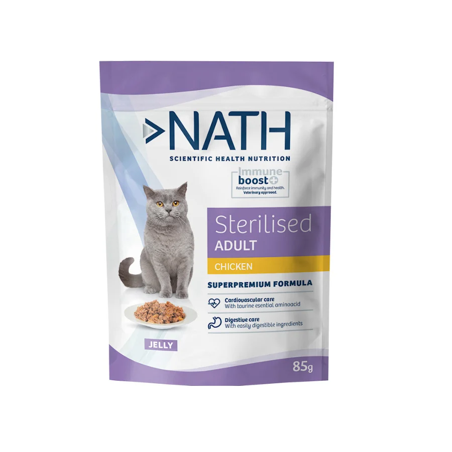 Nath Sterilised Adult Frango em Gelatina Saquetas para gatos