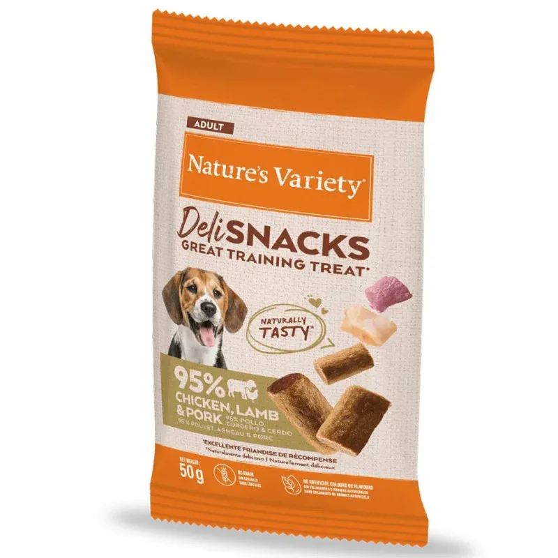 Nature’s Variety Deli Snacks para Cão Adulto – Snack Sem Cereais – Frango e Cordeiro