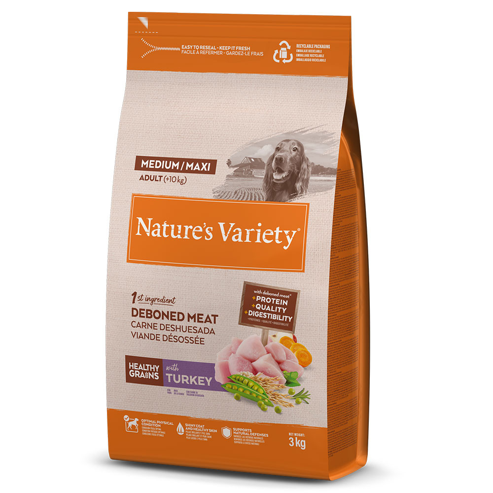 Nature’s Variety Healthy Grains Medium/Maxi – Ração seca para cão adulto médio ou grande – Peru