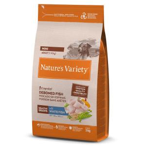 Nature’s Variety Healthy Grains Mini adulto – Ração seca para cão adulto de porte pequeno – Peixe branco