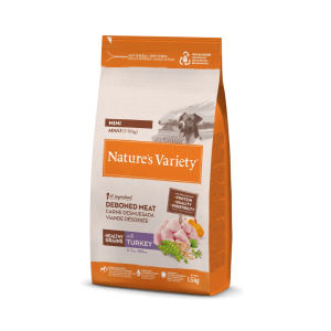 Nature’s Variety Healthy Grains Mini adulto – Ração seca para cão adulto de porte pequeno – Peru 1,5kg