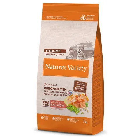 Nature’s Variety No grain Gato adulto esterilizado – Salmão da noruega – Quantidade: 7 kg