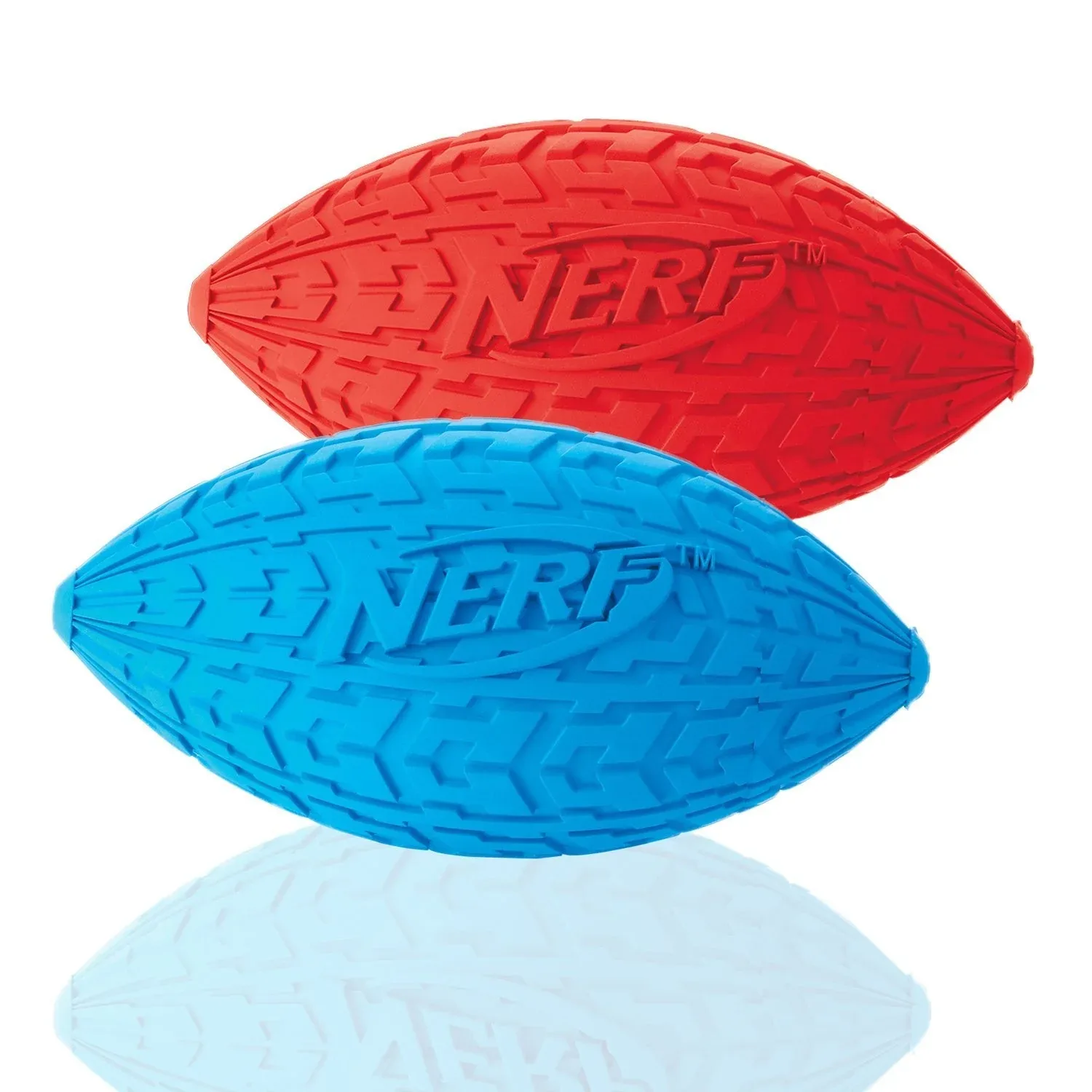Nerf Dog Tire Squeak Football – Bola de râguebi com apito para cães