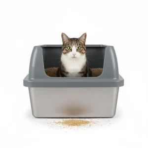 Nice Care Caixa de Areia em Aço Inoxidável para gatos