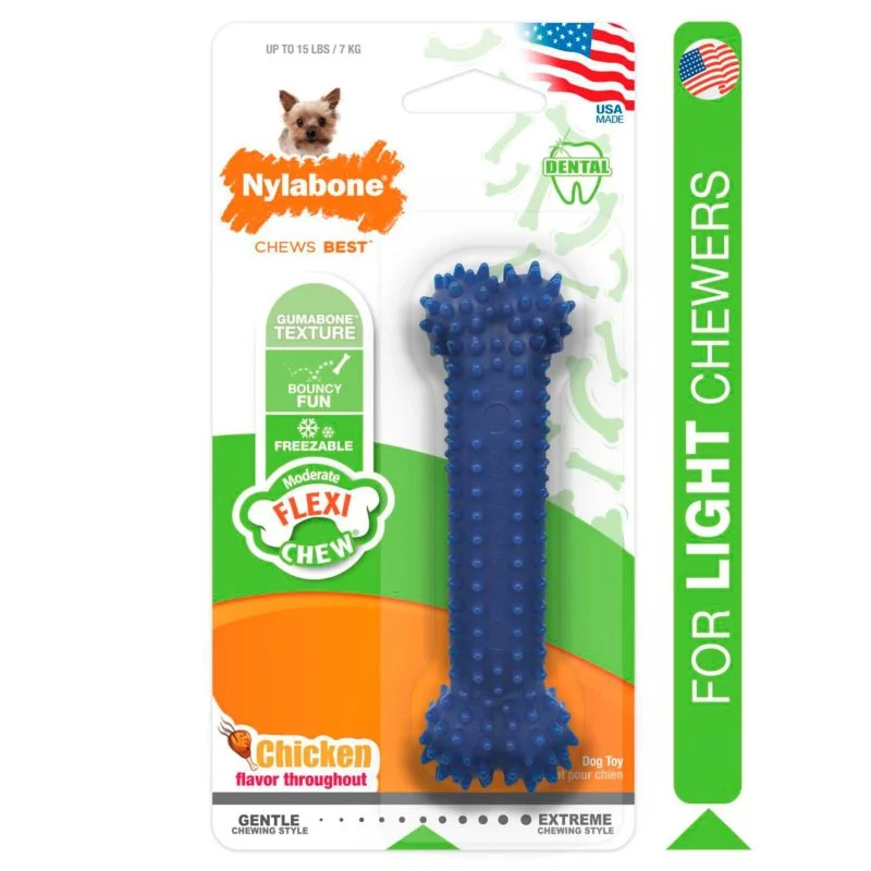 Nylabone Dental Plaque Attacker M 12cm Osso de Nylon para Cães de 12 a 16kg