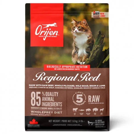 Orijen Regional Red – Ração seca para gato – Carnes vermelhas – Quantidade: 1,8 kg