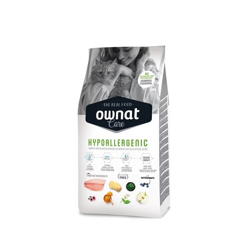 Ownat Care Hypoallergenic – Ração seca para gato com alergias – Peixe