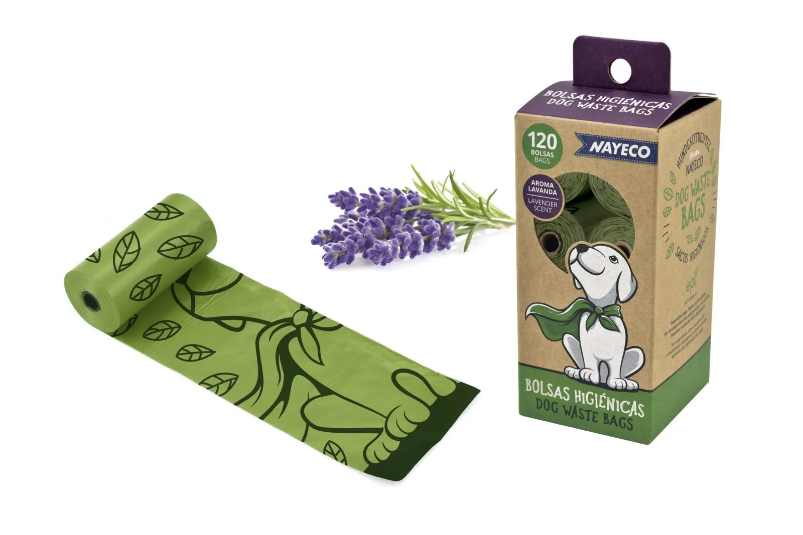 Pack 120 Bolsas Higiénicas com Aroma a Lavanda Nayeco