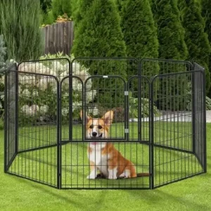 Parque para cães para interior e exterior – 8 paineiss 79 x 100 cm