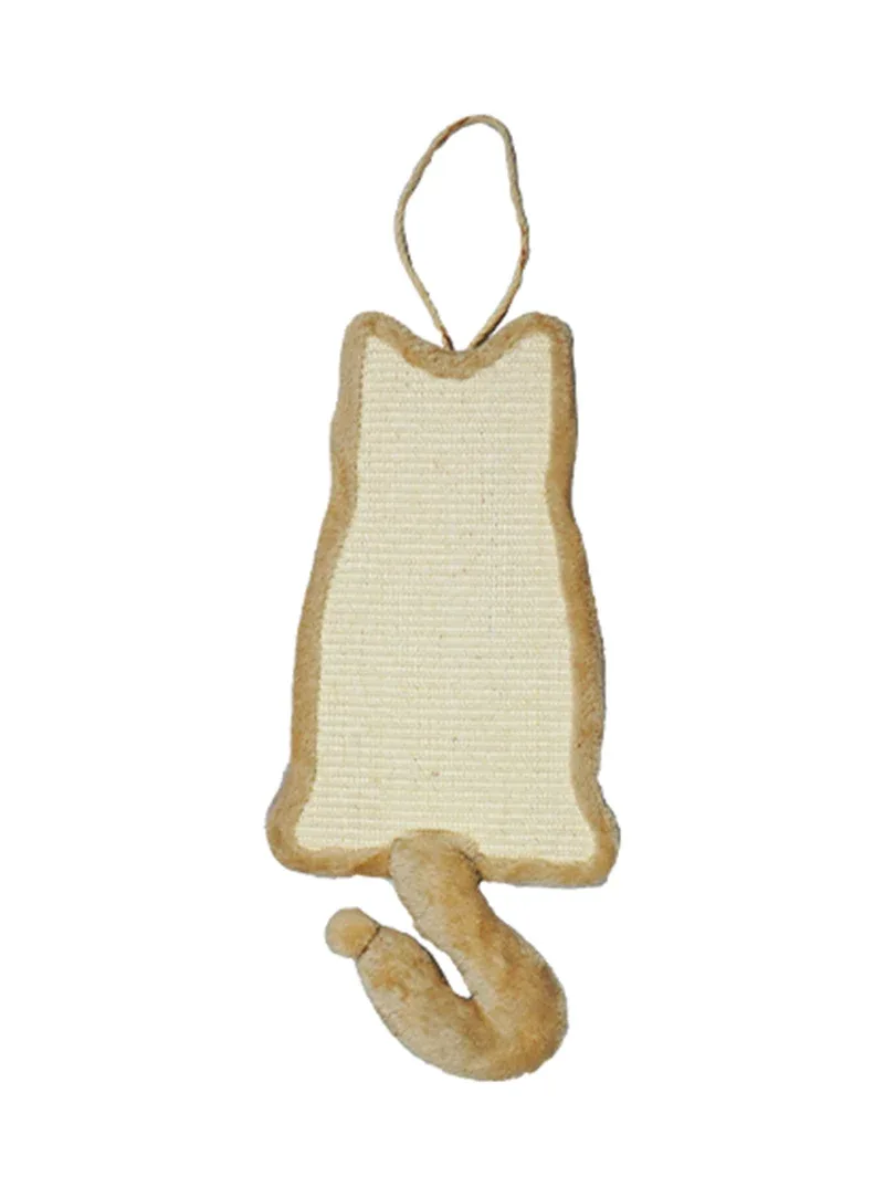 Pawppin Devon Rex – Arranhador de porta em forma de gato Bege 67 x 31 cm