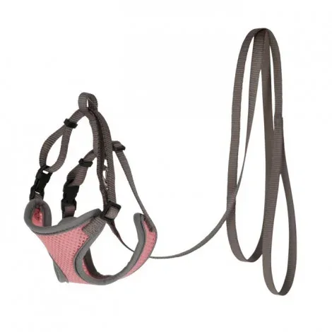 Peitoral com trela para gatos – Kerbl – Cor do Produto: Coral