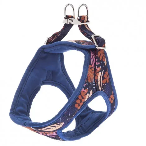 Peitoral Kami azul floral para cães – Ferribiella – Tamanho: M