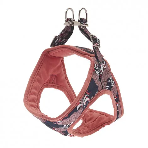 Peitoral Kami rosa floral para cães – Ferribiella – Tamanho: M