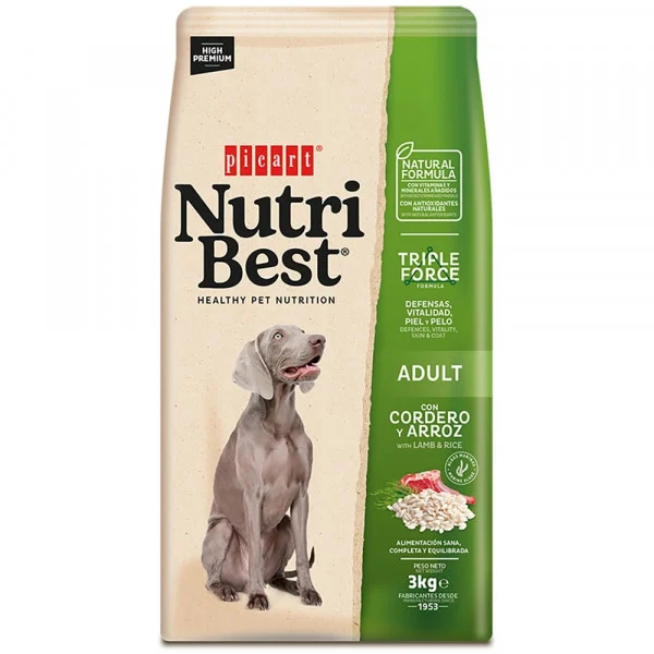 Picart Nutribest High Premium Cao Adulto Cordeiro E Arroz