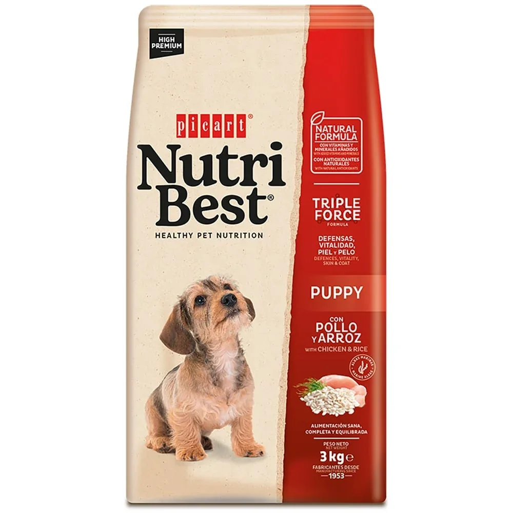Picart Nutribest High Premium Puppy – Ração Seca para Cachorros com Frango e Arroz