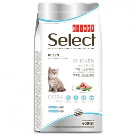 Picart Select Kitten – Ração seca para gatinho – Frango e arroz – Quantidade: 400 g